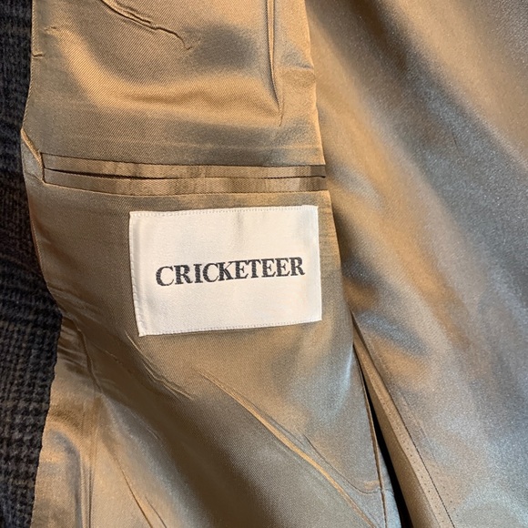 Cricketeer Sport Coat Mens Gray Wool Blend Windowpane Plaid Blazer 2 Button 41R - Picture 7 of 9